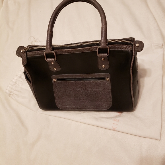 Vintage Jackie Smith Argentina Calf Skin Leather Bag Satchel Handbag Purse - Picture 10 of 16